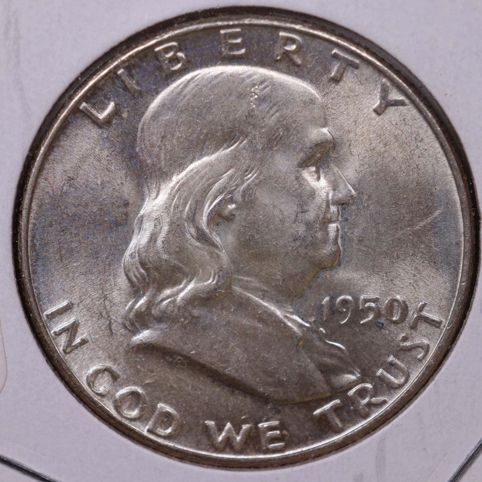1950 Ben Franklin Half Dollar, About Uncirculated Coin, Store #HR1513