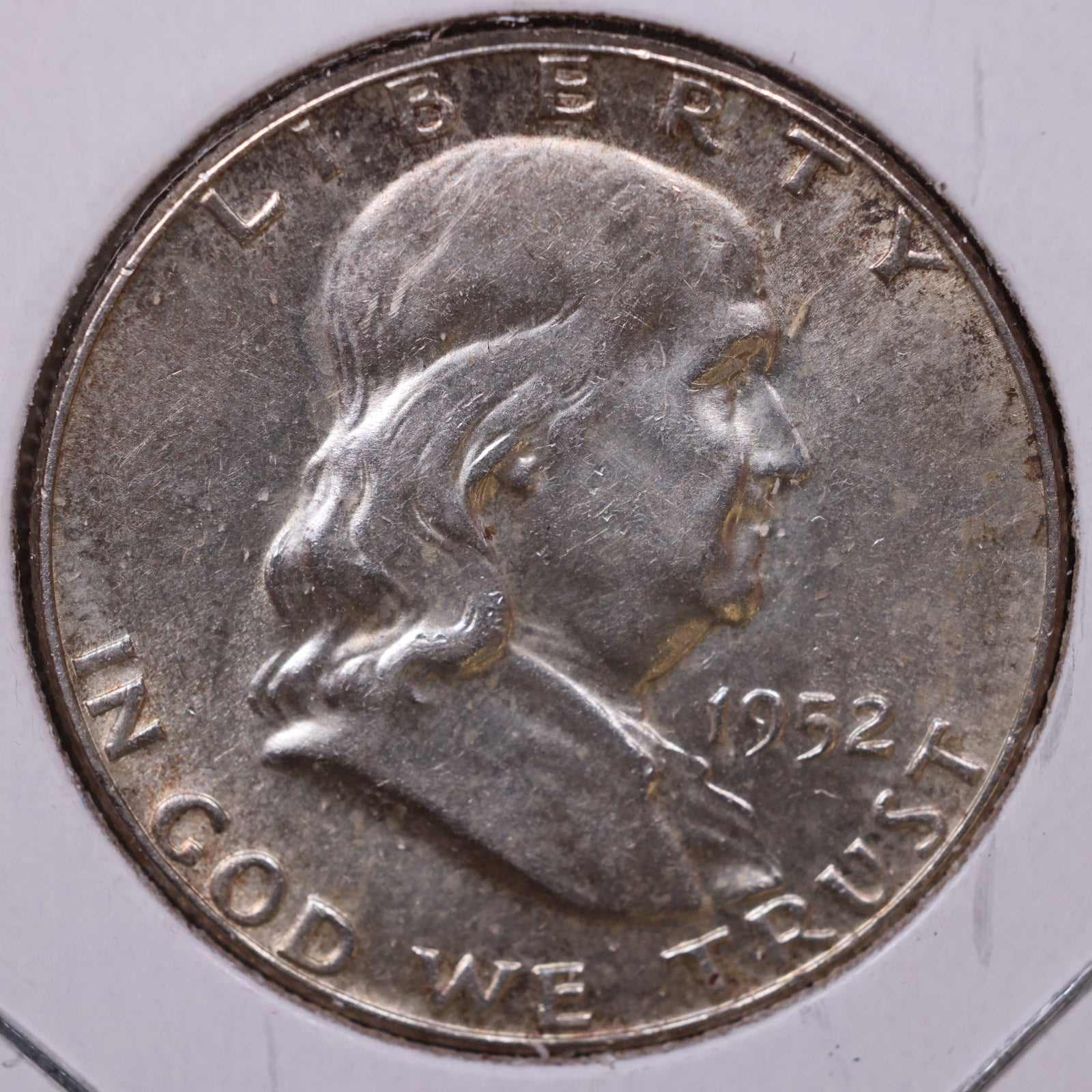 1952 Ben Franklin Half Dollar, About Uncirculated Coin, Store #HR1539