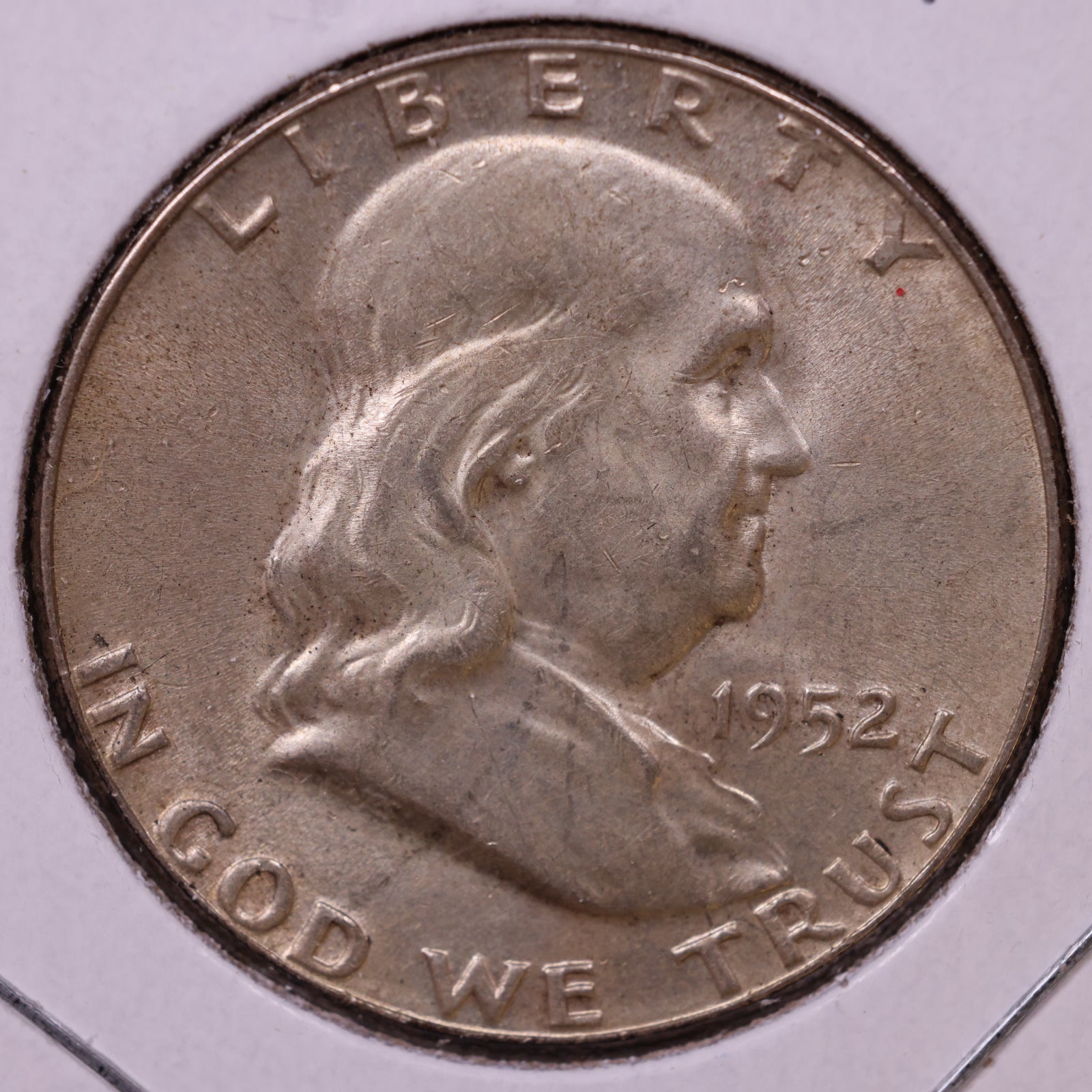 1952 Ben Franklin Half Dollar, About Uncirculated Coin, Store #HR1542