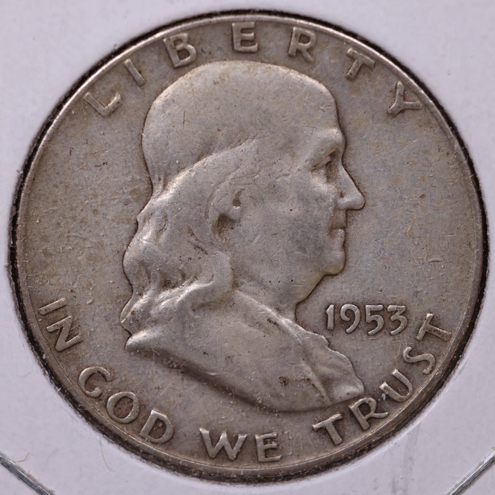 1953-D Ben Franklin Half Dollar, Good Circulated Coin, Store #HR1559