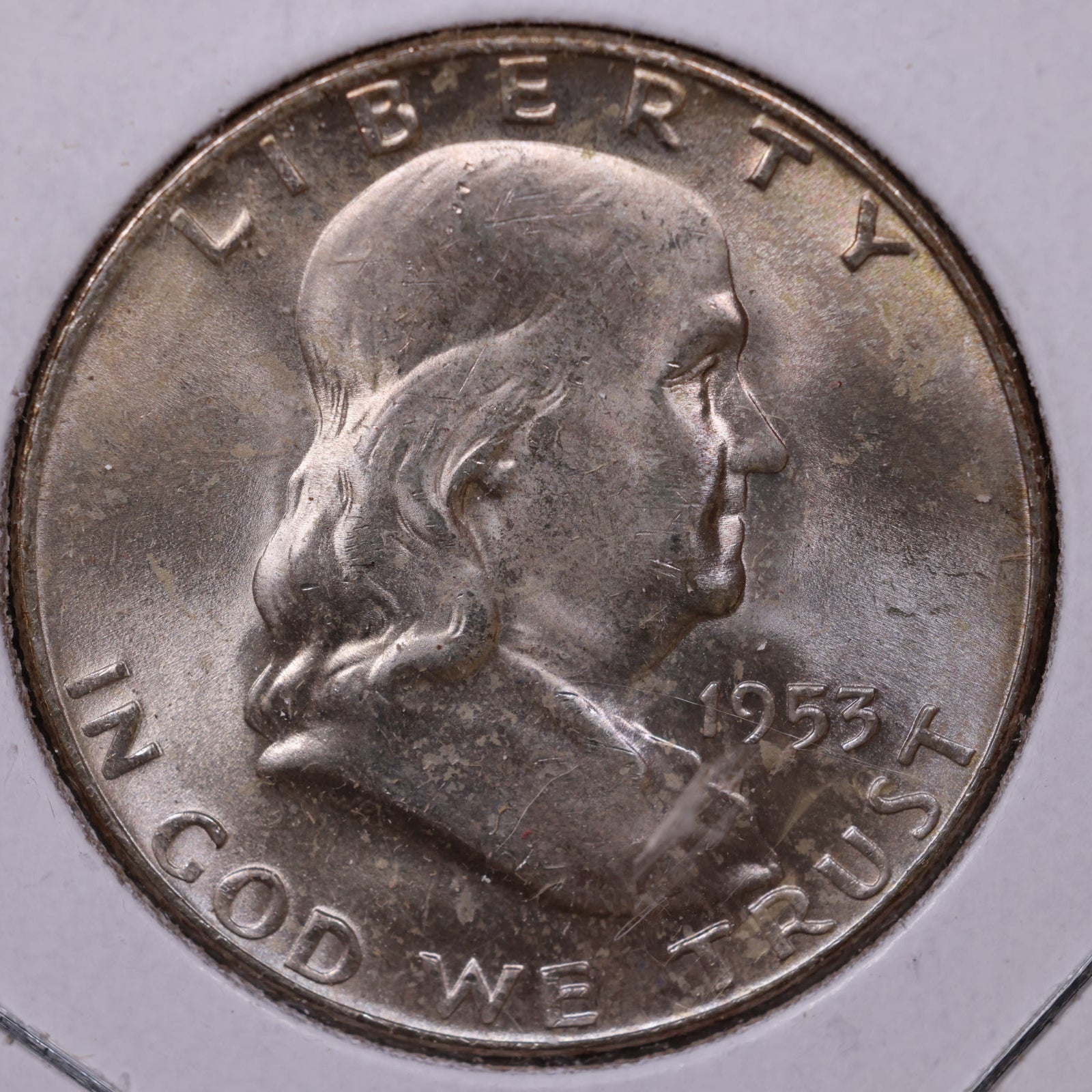 1953-D Ben Franklin Half Dollar, Mint State Uncirculated Coin, Store #HR1566