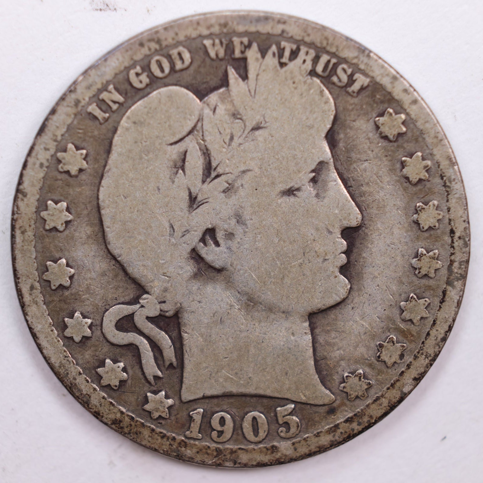 1905-S Barber Quarter, Good Circulated Coin, Store #QR0473