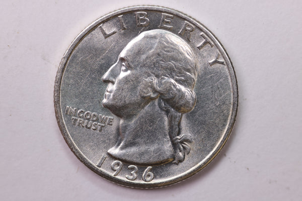 1936 Washington Silver Quarter, Affordable Collectible Coins. Large Store Sale #035269