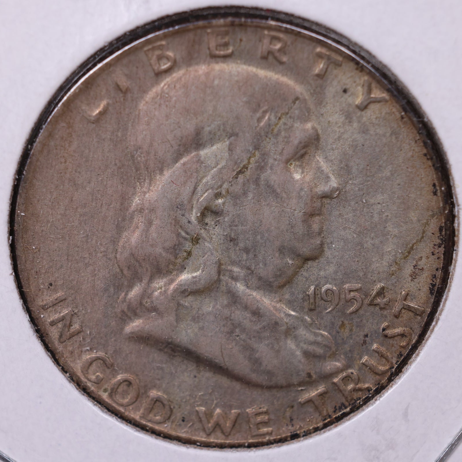 1954-D Ben Franklin Half Dollar, Good Circulated Coin, Store #HR1593