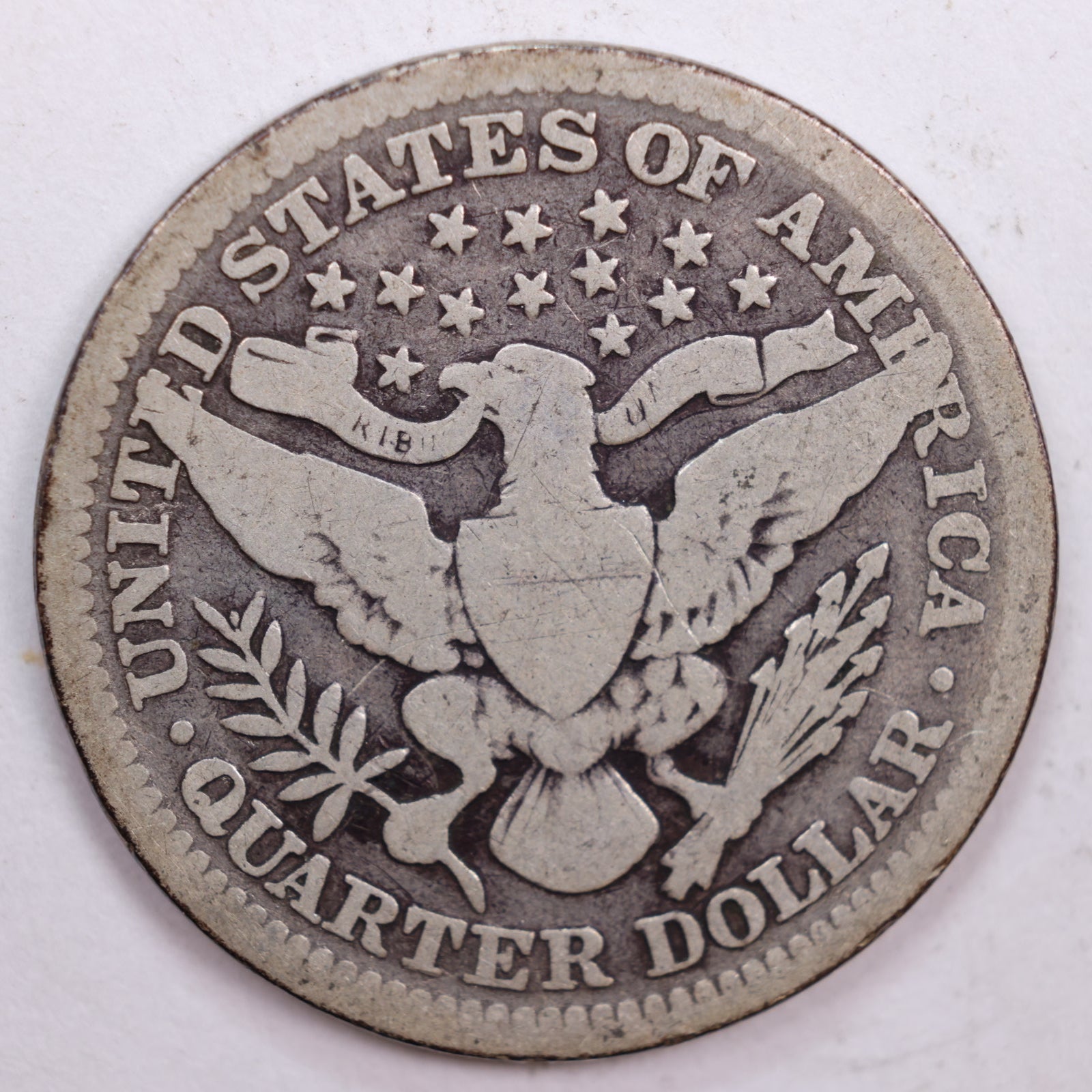 1907 Barber Silver Quarter, Very Good Circulated Coin, Store #QR0483