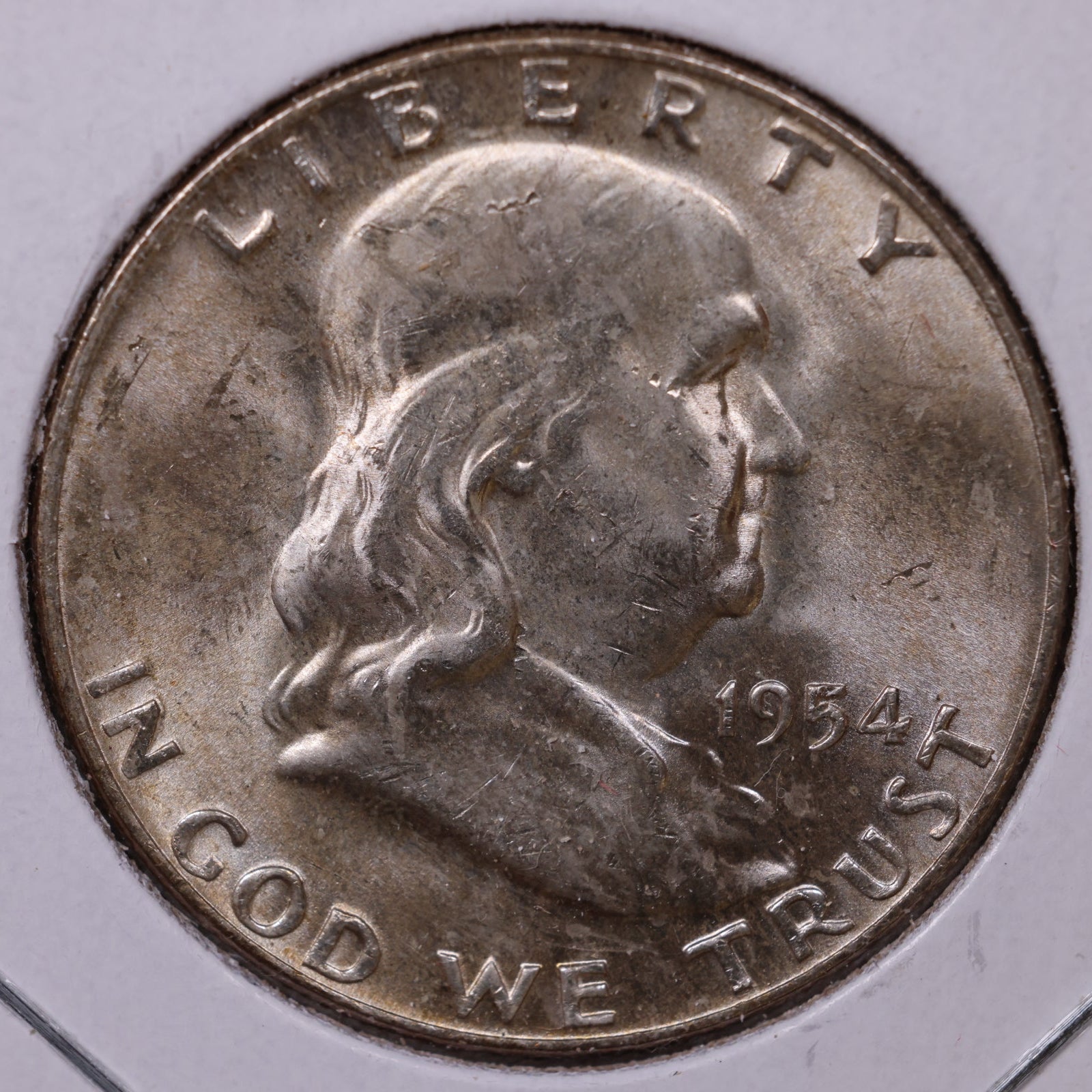 1954-D Ben Franklin Half Dollar, Mint State Uncirculated Coin, Store #HR1604