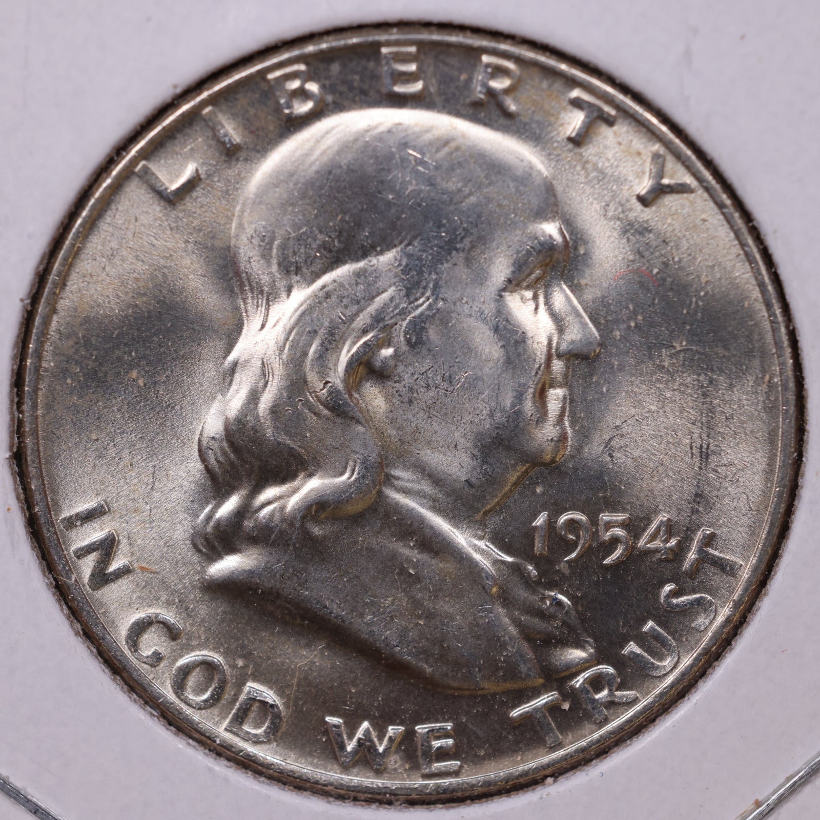 1954-D Ben Franklin Half Dollar, Mint State Uncirculated Coin, Store #HR1610