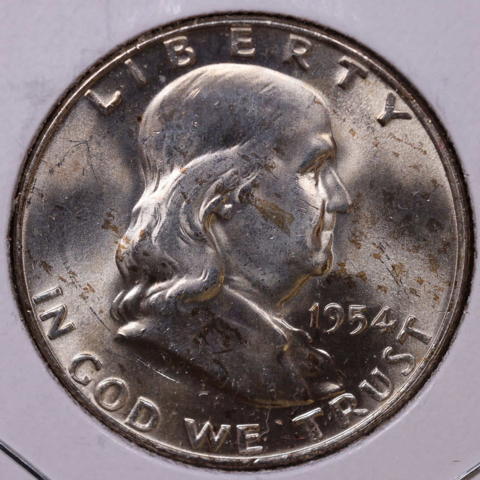 1954-D Ben Franklin Half Dollar, Mint State Uncirculated Coin, Store #HR1611