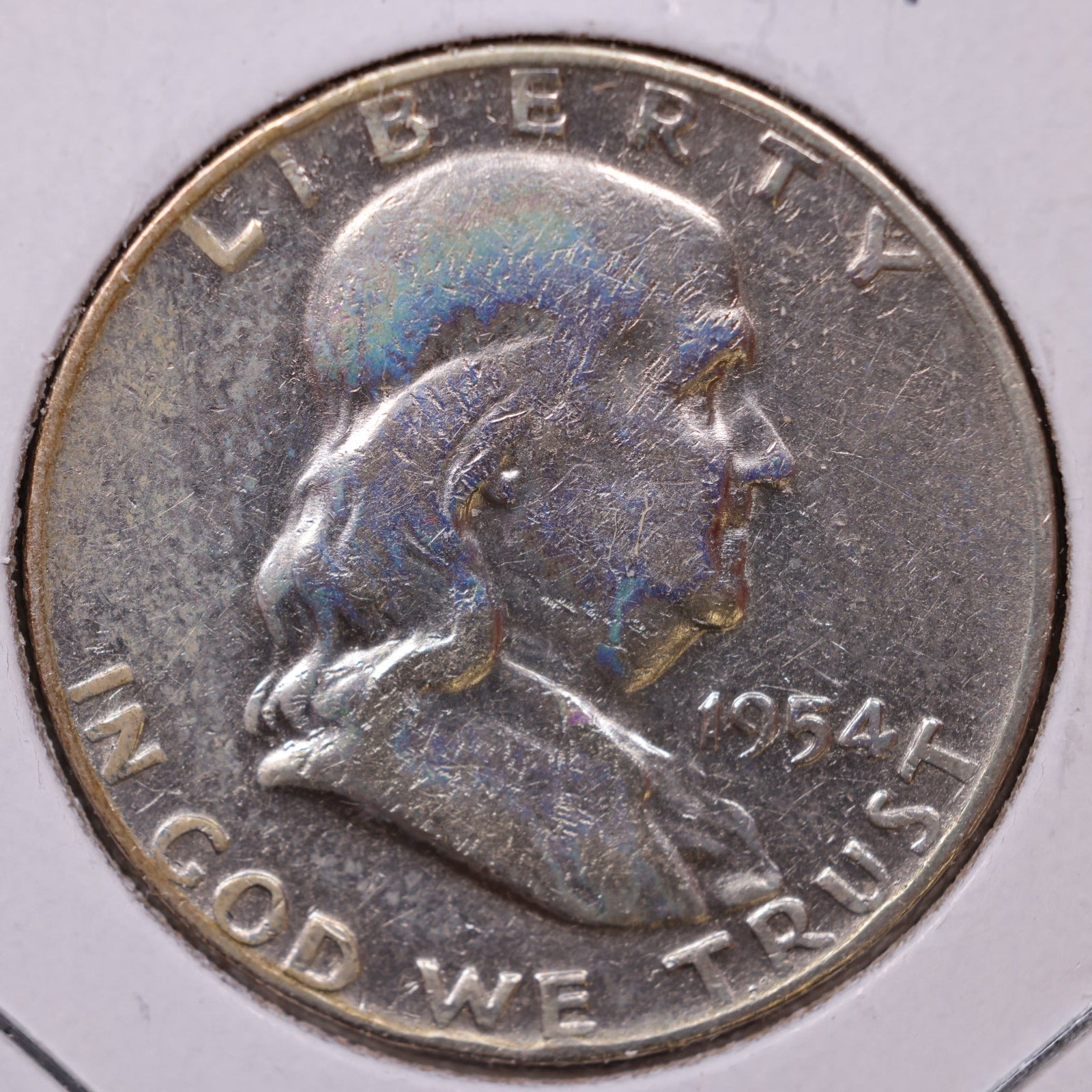 1954-D Ben Franklin Half Dollar, Very Good Circulated Coin, Store #HR1613