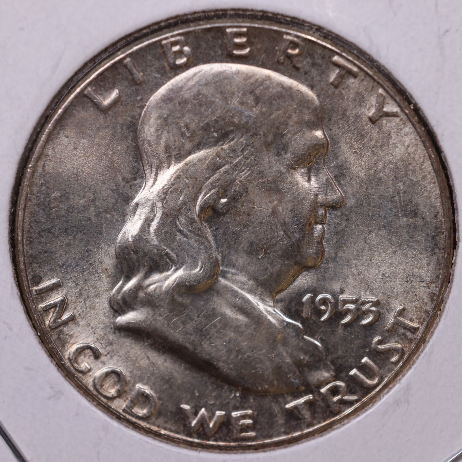 1955 Ben Franklin Half Dollar, About Uncirculated Coin, Store #HR1623