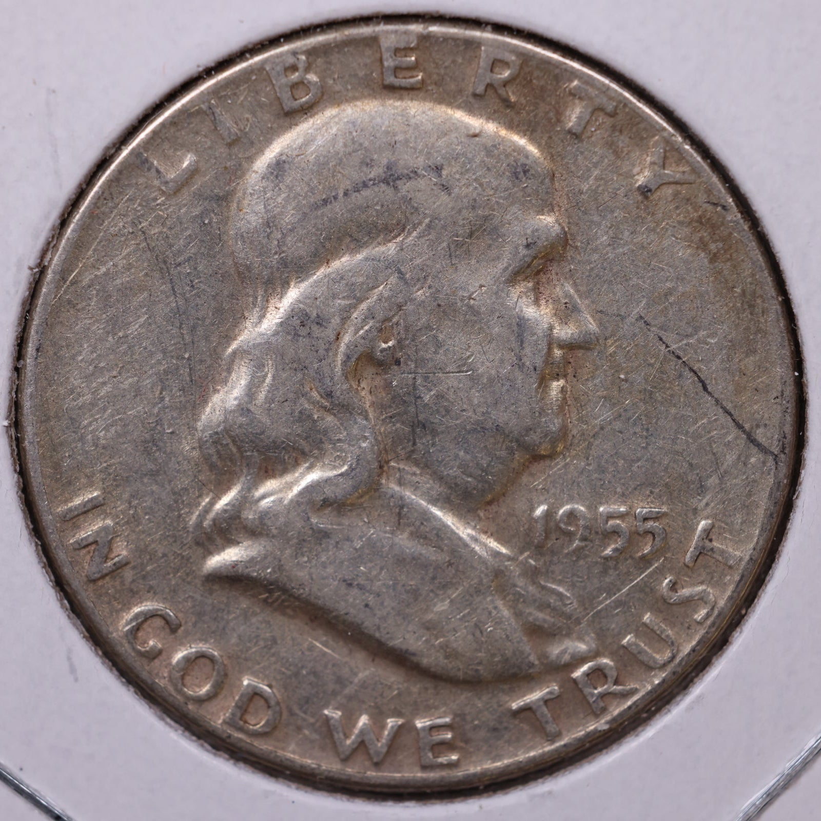 1955 Ben Franklin Half Dollar, Good Circulated Coin, Store #HR1629