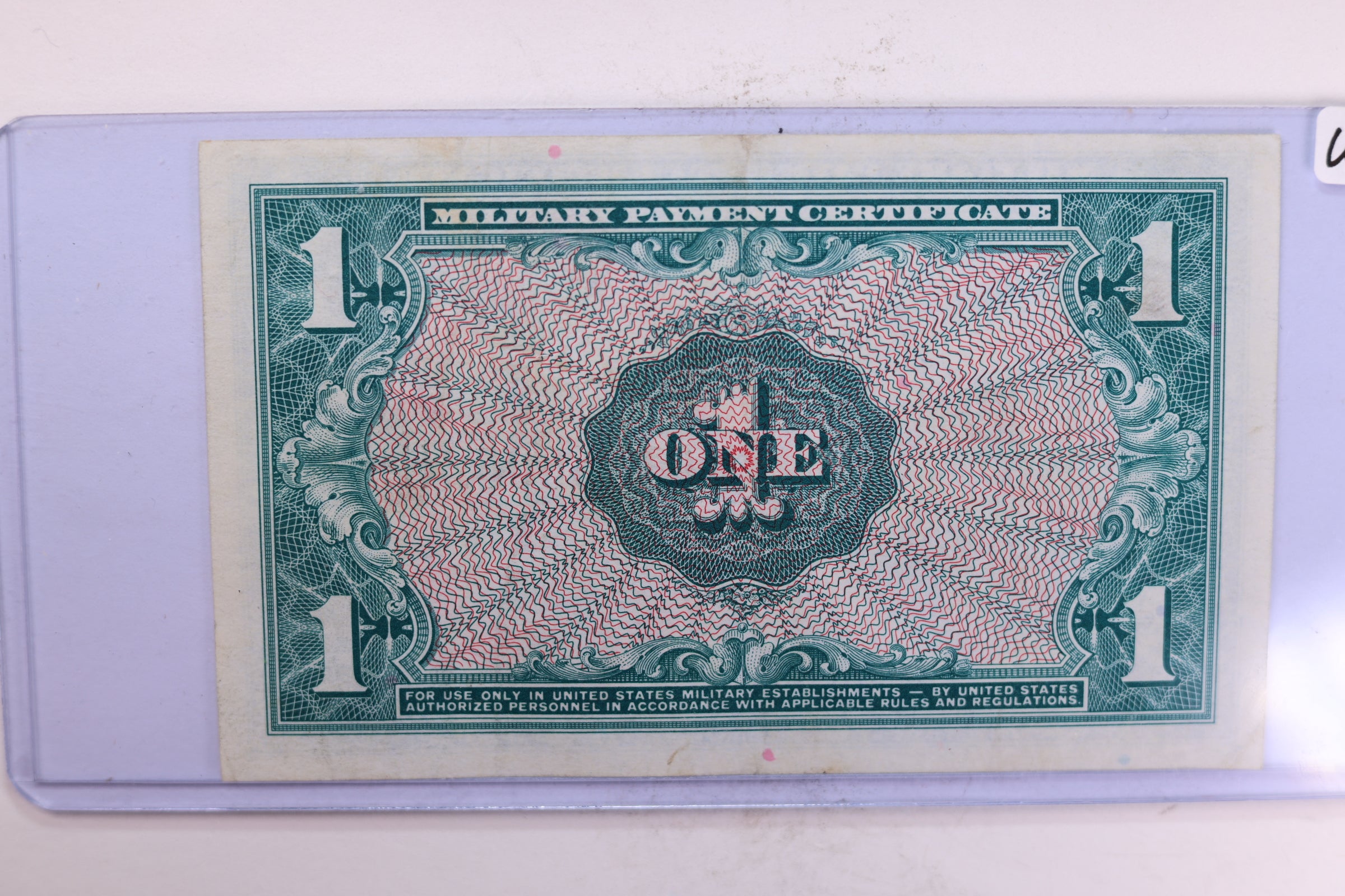 $1., Series 611., Military Payment Certificate., Store #1783