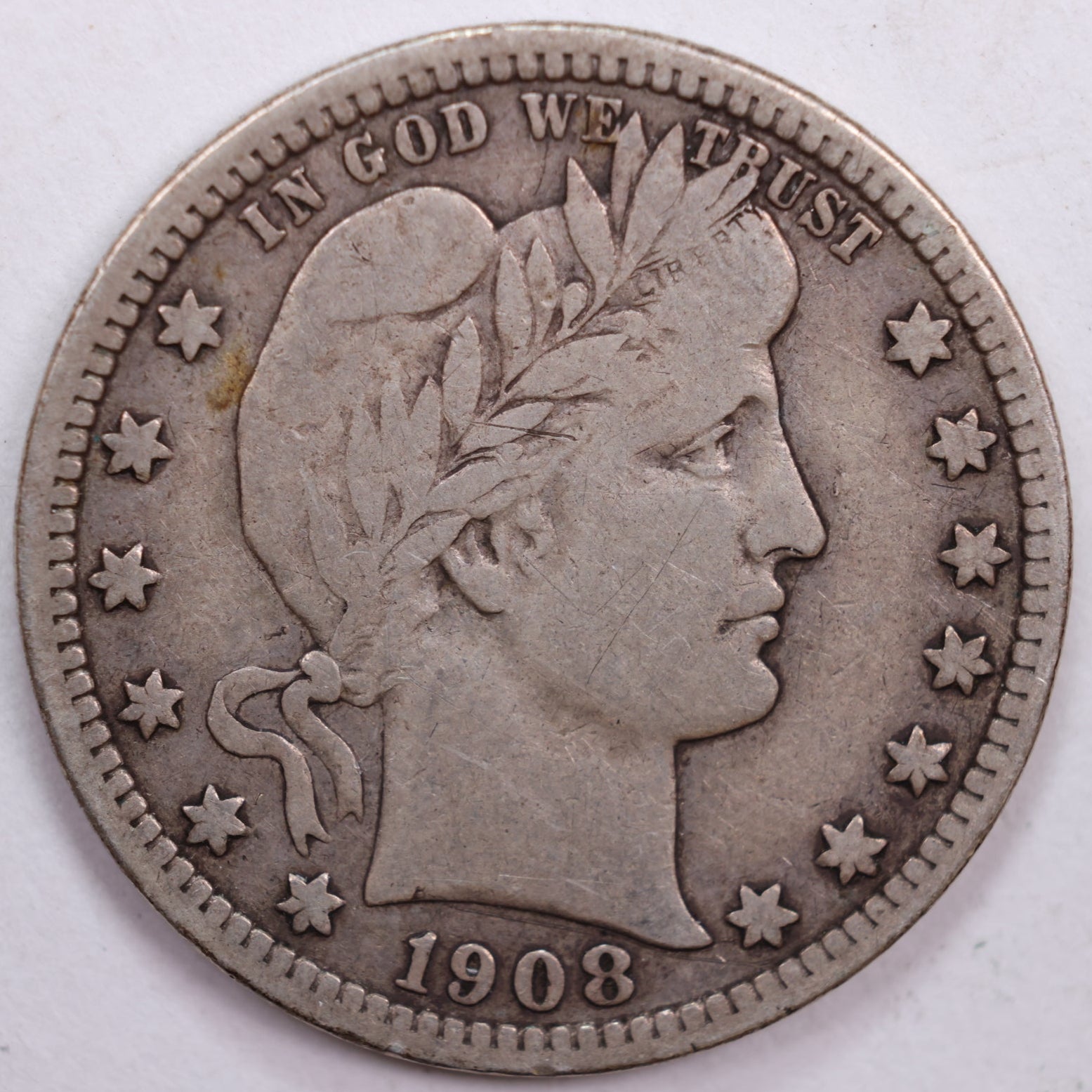 1908-D Barber Quarter, Fine Circulated Coin, Store #QR0498