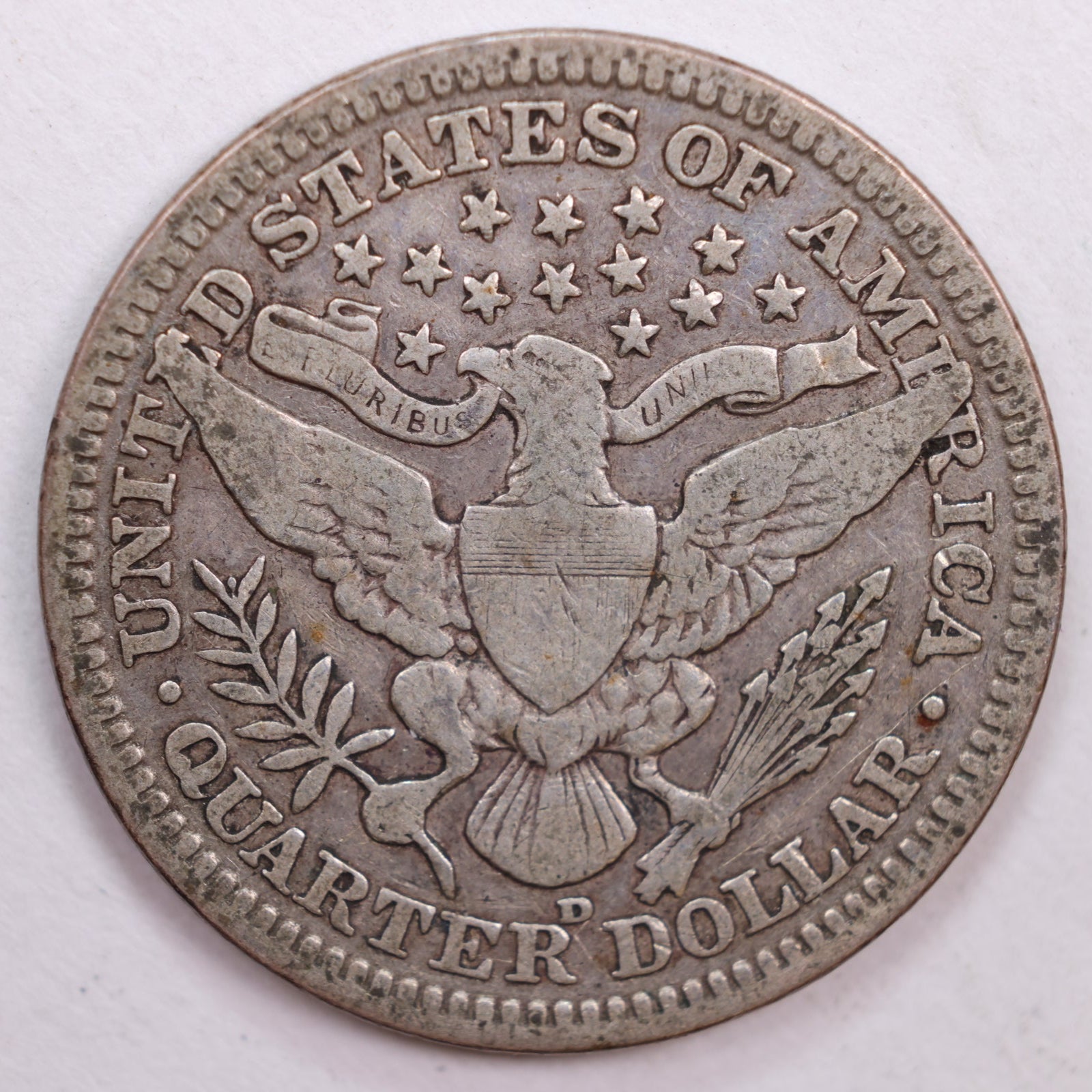 1908-D Barber Quarter, Very Good Circulated Coin, Store #QR0501