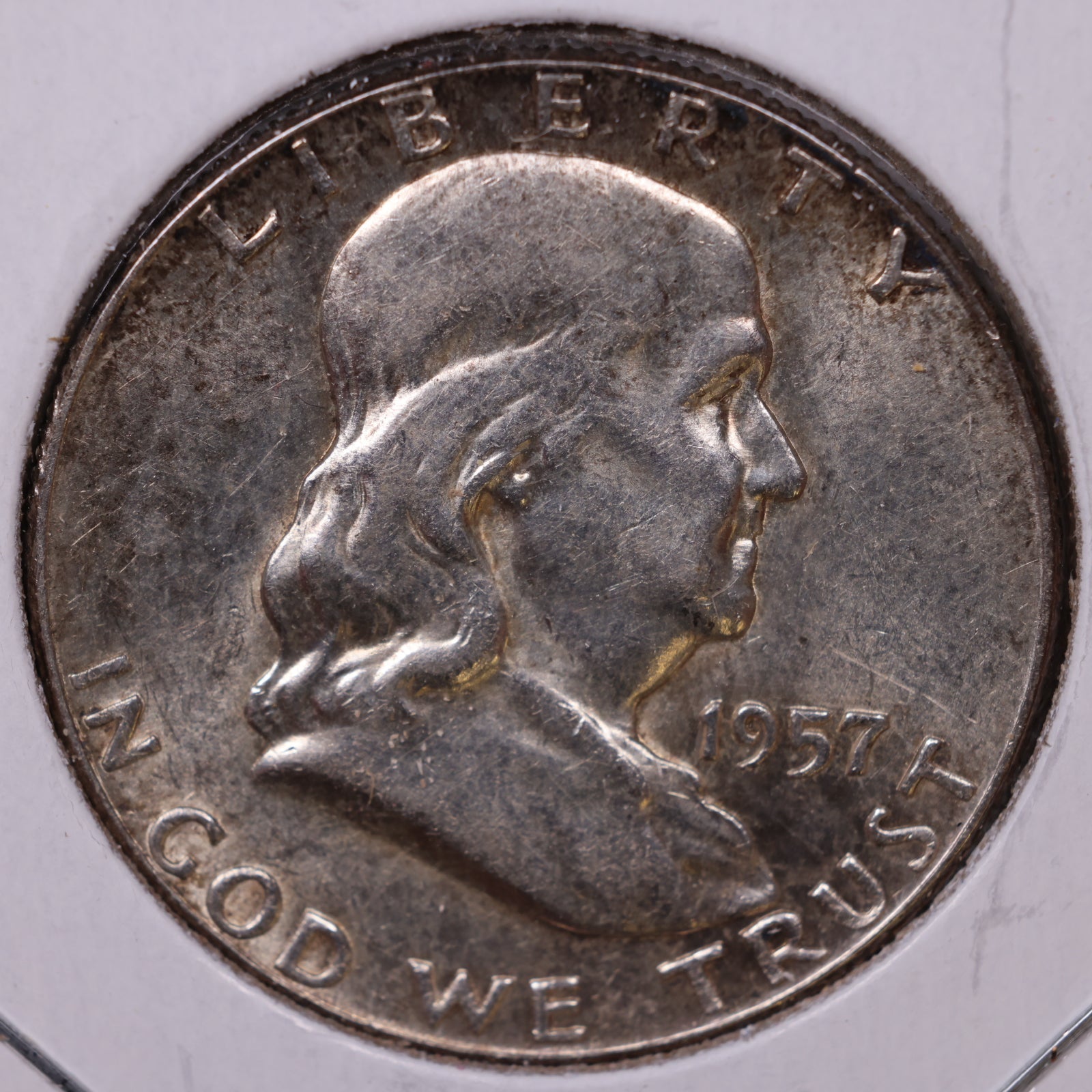 1957 Ben Franklin Half Dollar, Very Fine Circulated Coin, Store #HR1642