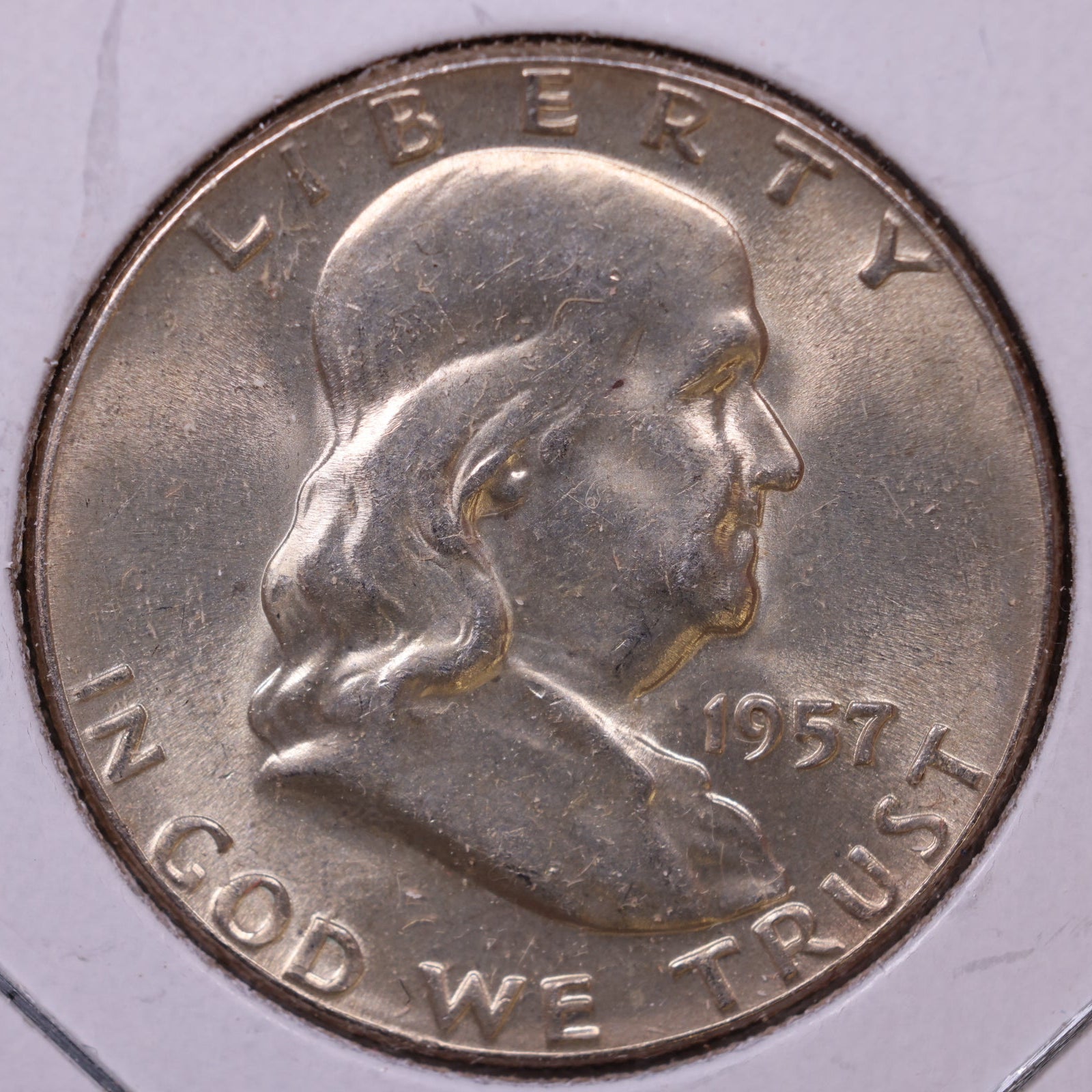 1957 Ben Franklin Half Dollar, Very Fine Circulated Coin, Store #HR1645