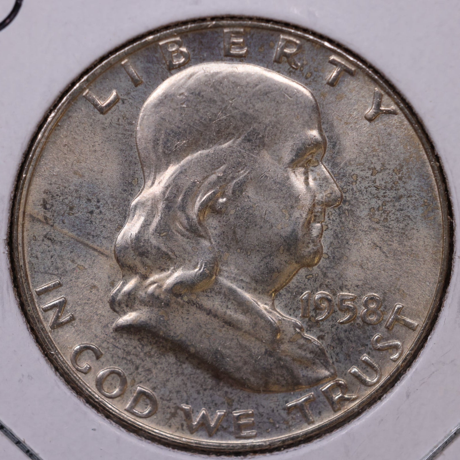 1958-D Ben Franklin Half Dollar, Extra Fine Circulated Coin, Store #HR1657