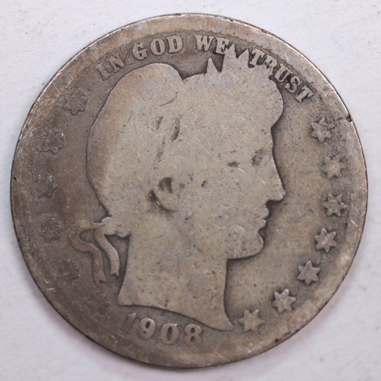 1908-S Barber Quarter, Fair Circulated Coin, Store #QR0510