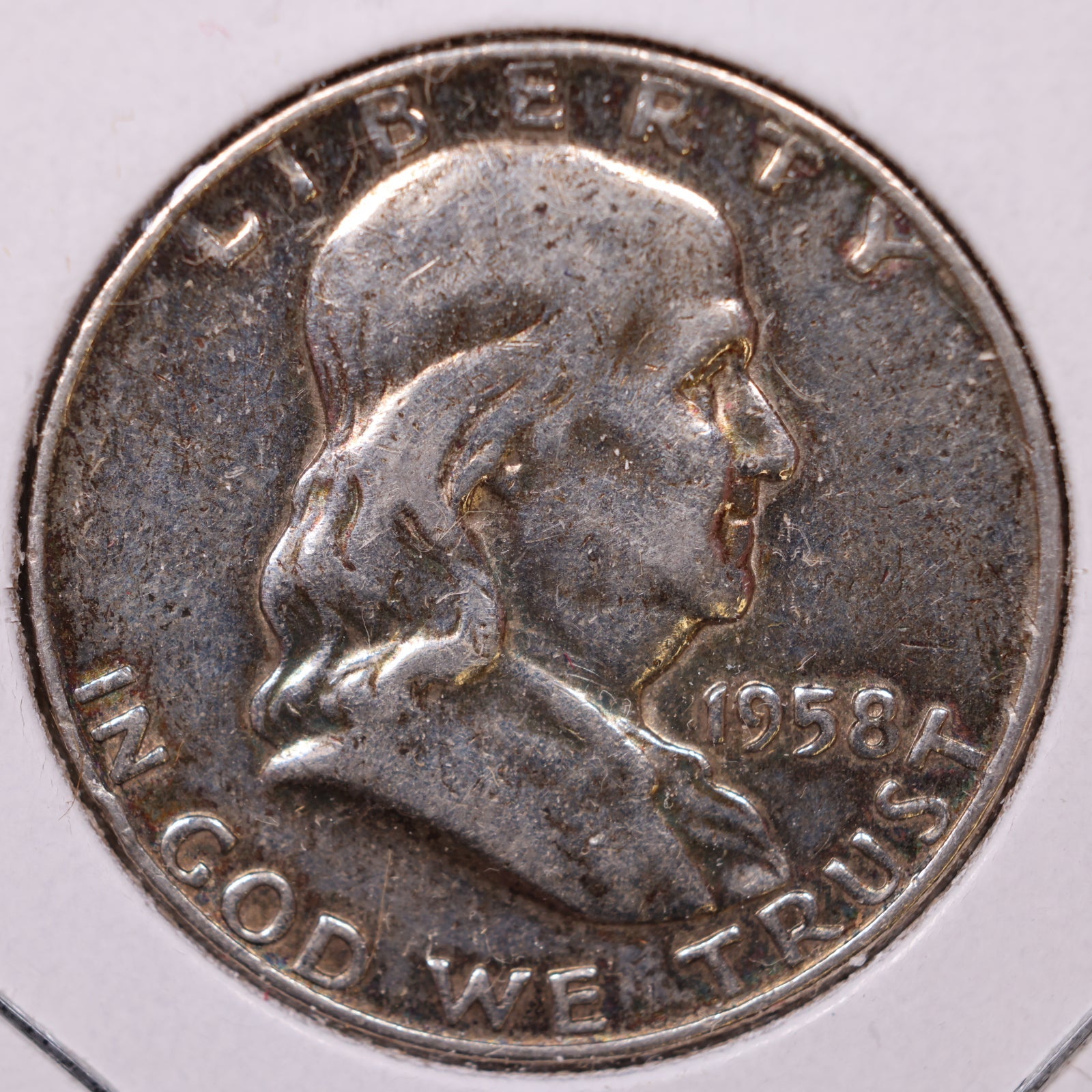 1958-D Ben Franklin Half Dollar, Fine Circulated Coin, Store #HR1667