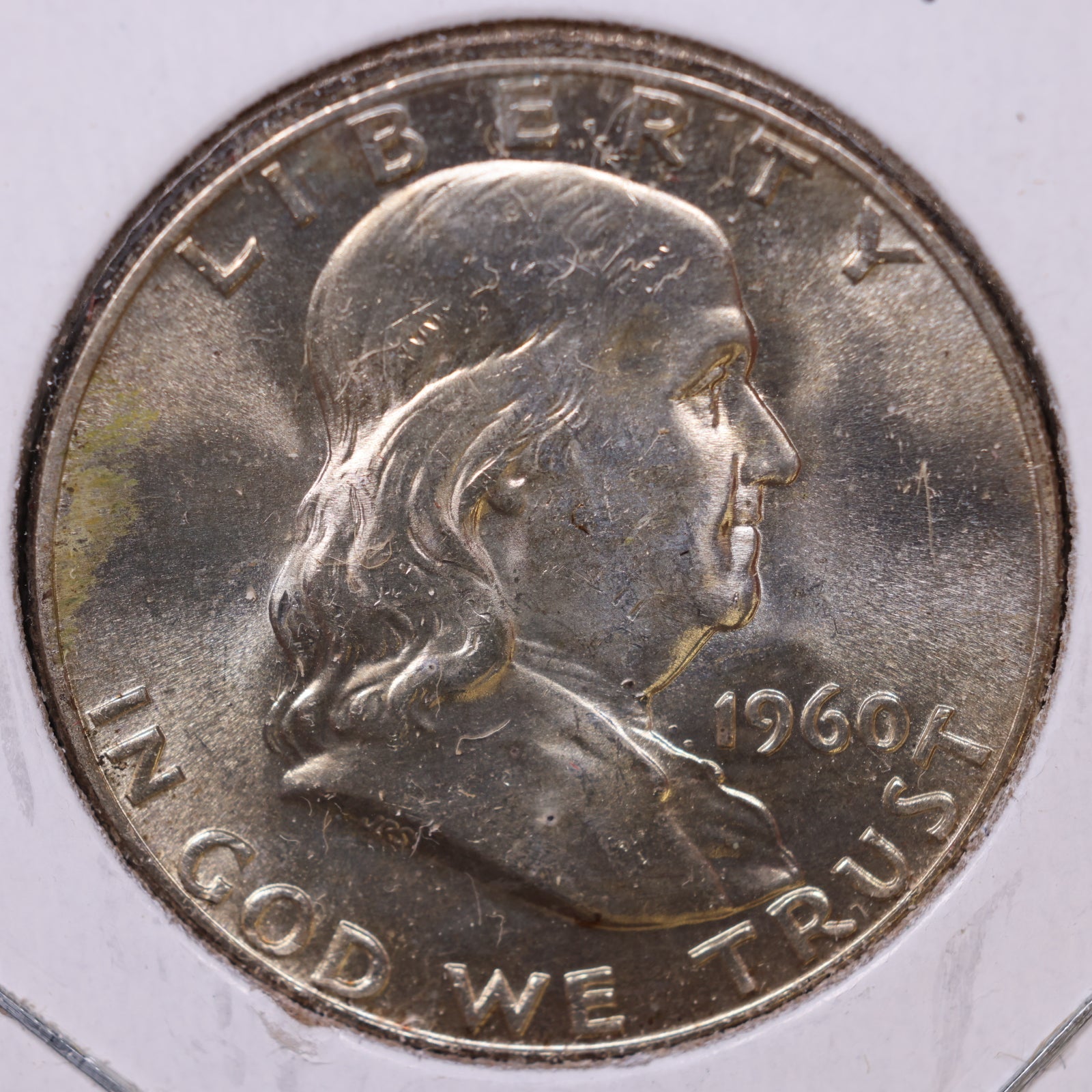 1960 Ben Franklin Half Dollar, Mint State Uncirculated Coin, Store #HR1689