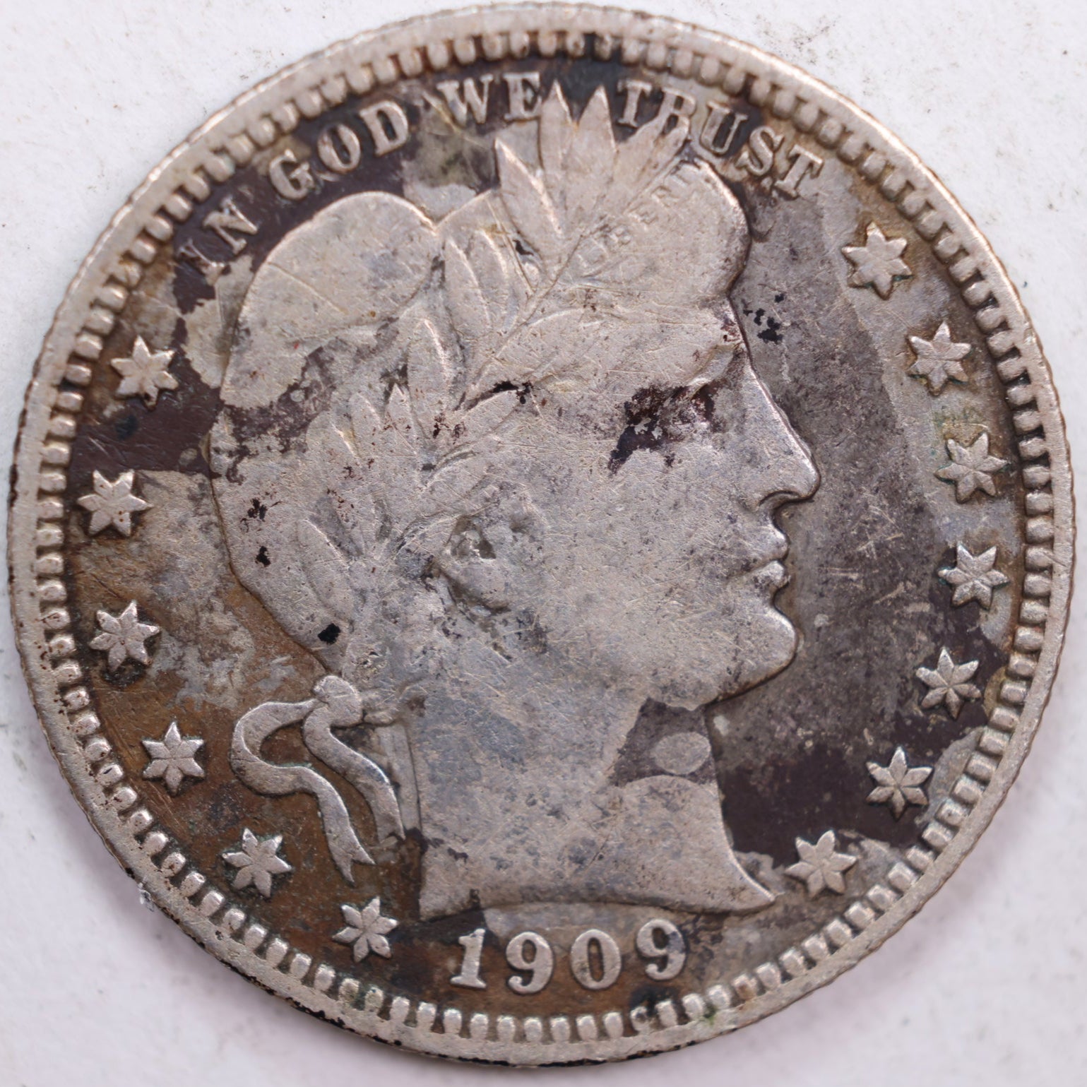 1909 Barber Quarter, Very Fine Circulated Coin, Store #QR0519