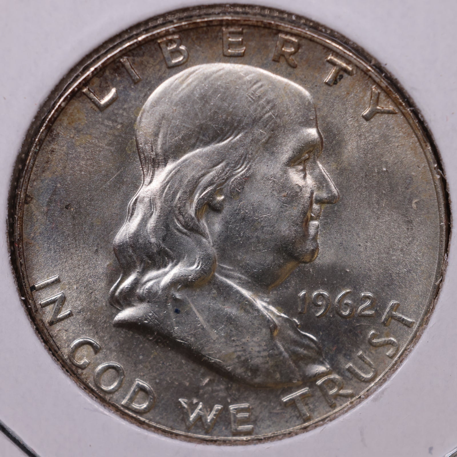 1962-D Ben Franklin Half Dollar, About Uncirculated Coin, Store #HR1721