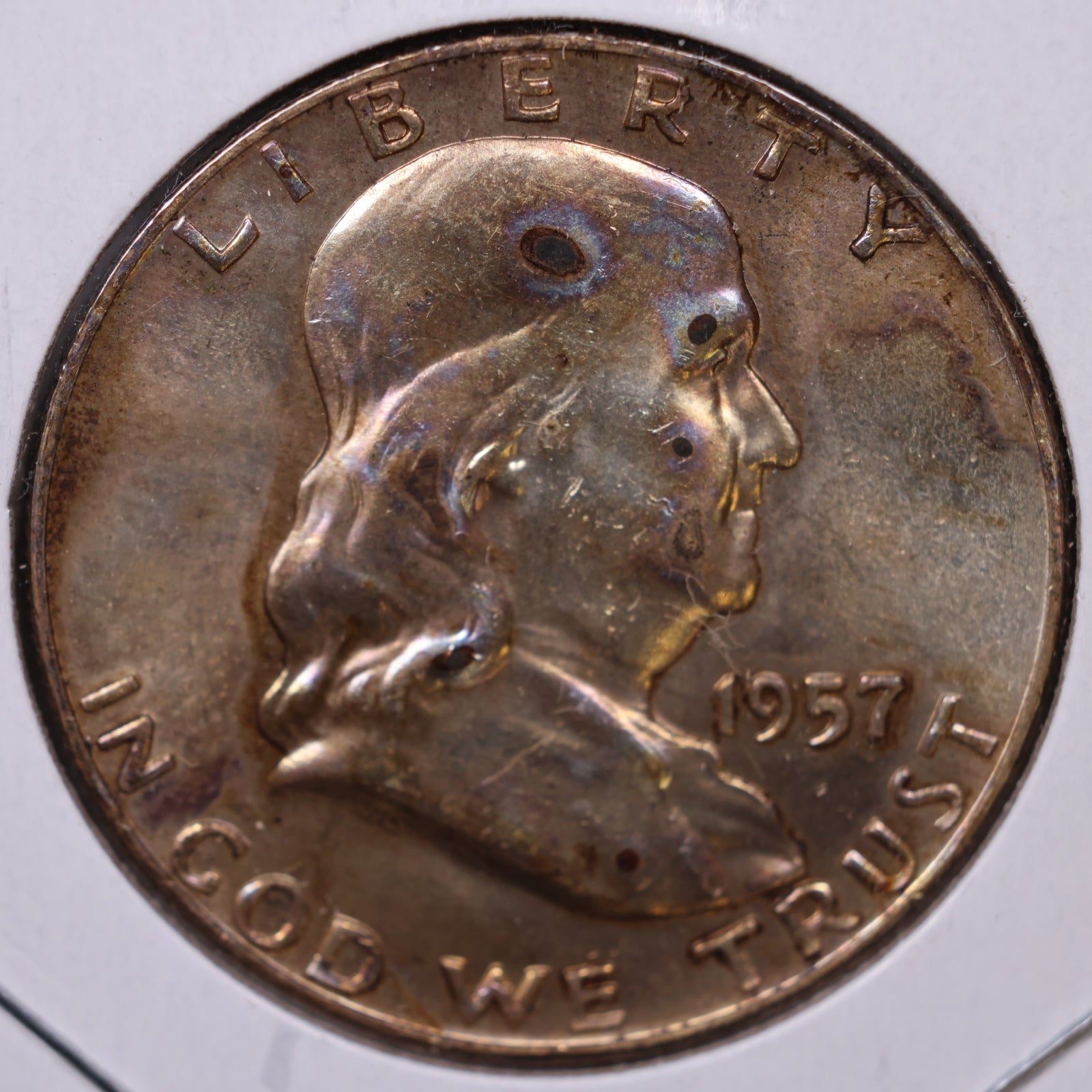 1957 Ben Franklin Half Dollar, Mint State Uncirculated Coin, Store #HR1730