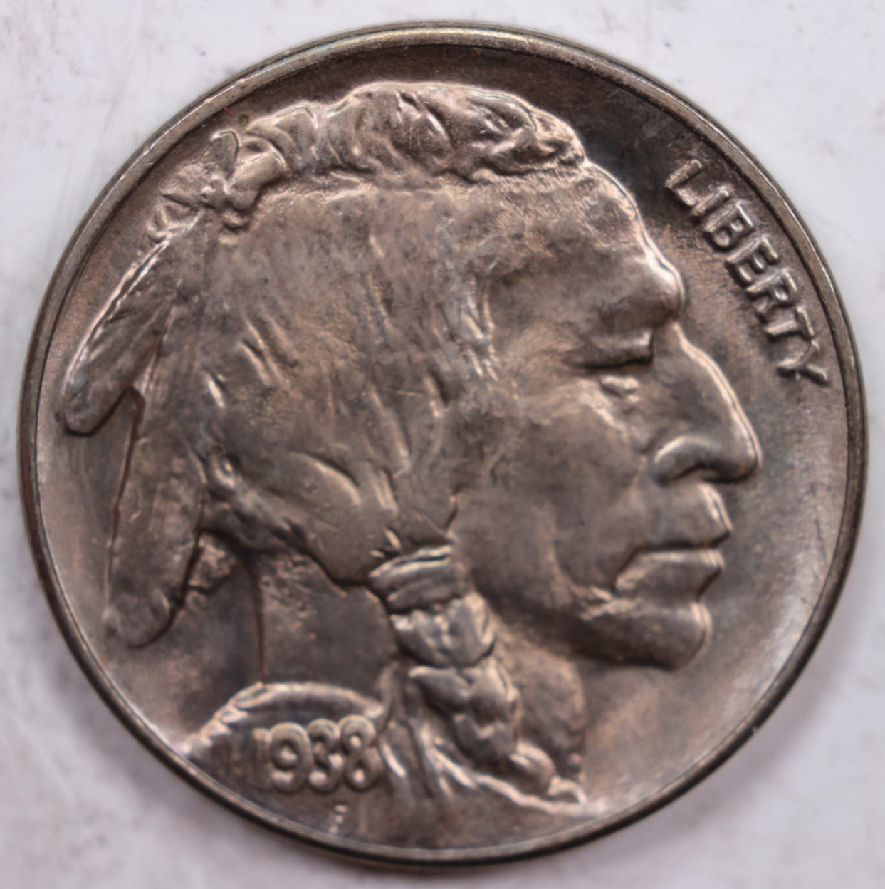 1938-D Buffalo Nickel., Uncirculated, Mint State Coin., Store Sale #NL020.