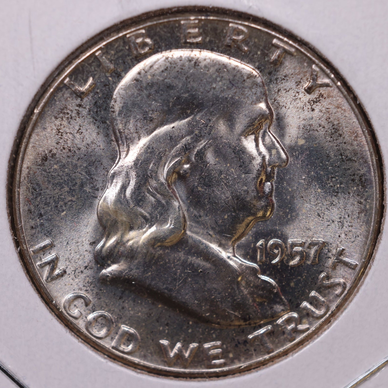 1957 Ben Franklin Half Dollar, Mint State Uncirculated Coin, Store #HR1735