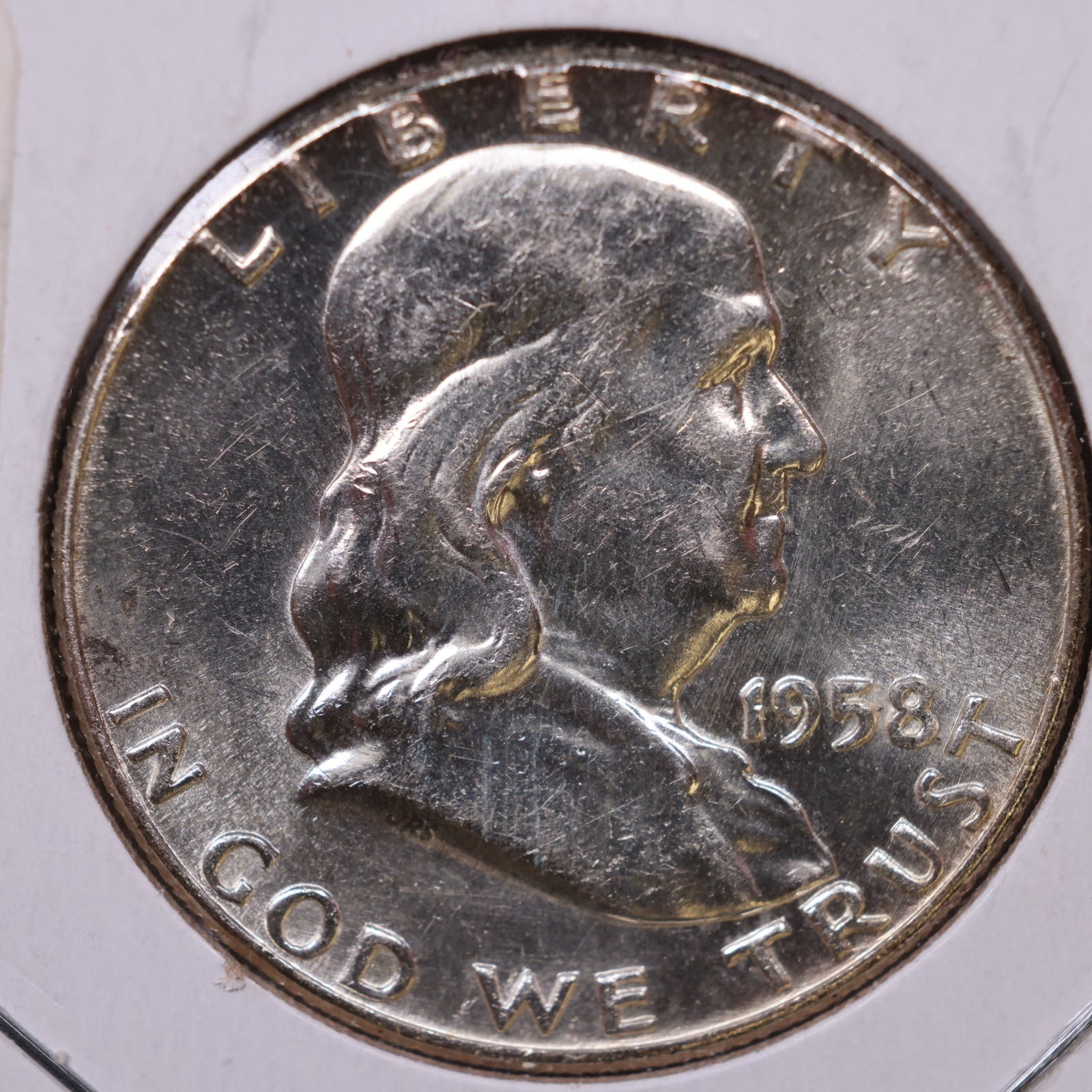 1958 Ben Franklin Half Dollar, Mint State Uncirculated Coin, Store #HR1743