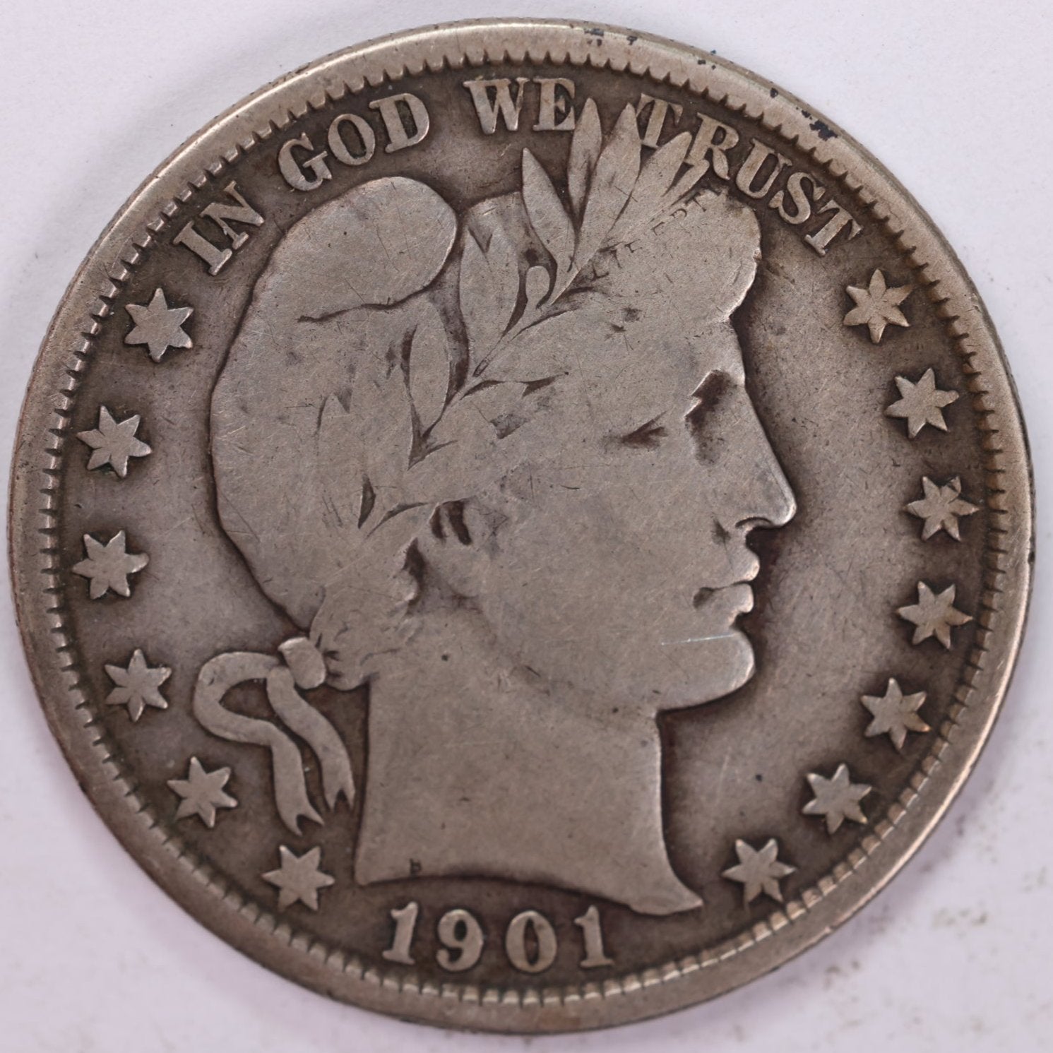 1901 Barber Half Dollar, Fine Circulated Coin, Store #HR0862