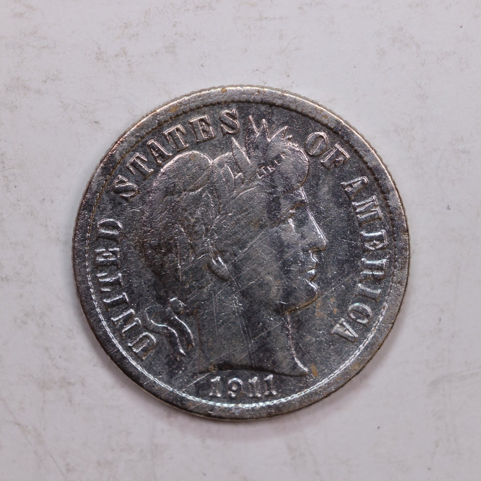 1911-D Barber Silver Dime., Extra Fine Detailed Circulated Coin., Store #DE0309