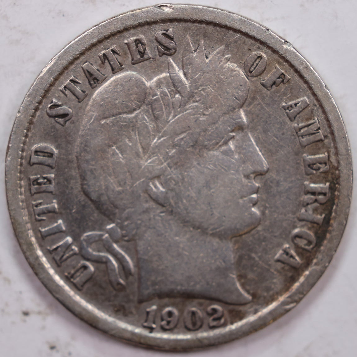 1902 Barber Dime, Fine+ Circulated Coin, Store #DE0313
