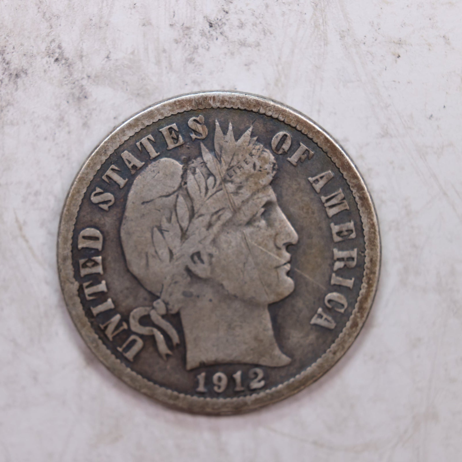 1912-D Barber Silver Dime., Nice Fine, Circulated Coin., Store #DE0317.