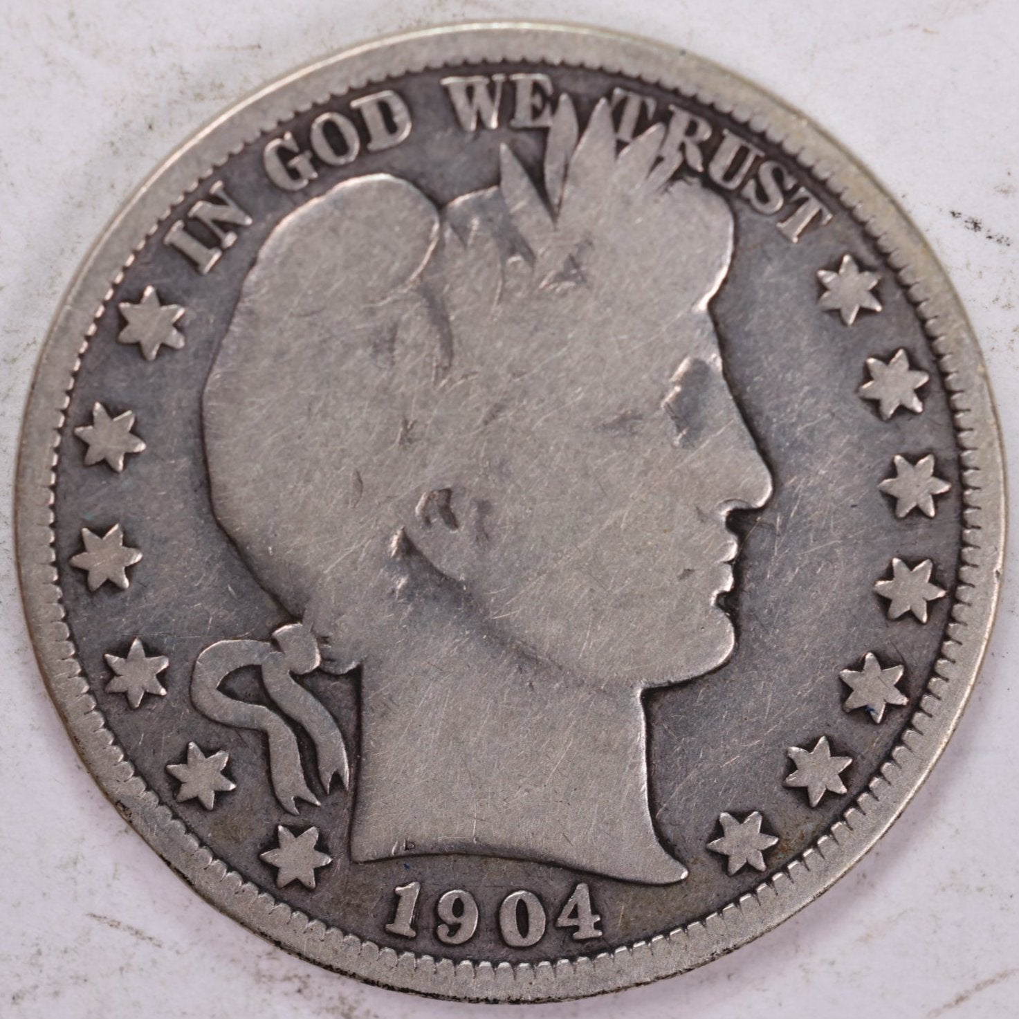 1904-O Barber Half Dollar, Very Good Circulated Coin, Store #HR0869 (H904O02)