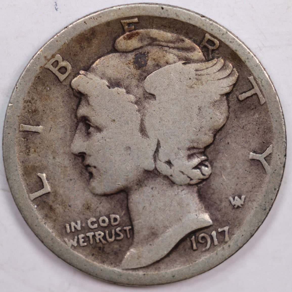 1917 Mercury Dime, Fine Circulated Coin, Store #DE0336