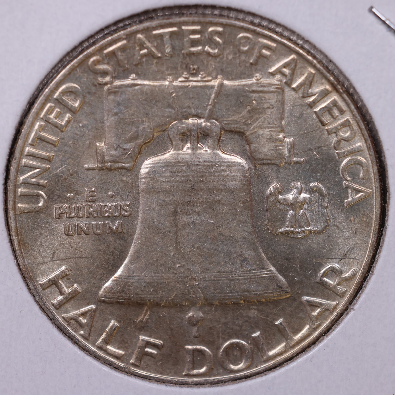 1963-D Ben Franklin Half Dollar, About Uncirculated Coin, Store #HR1788