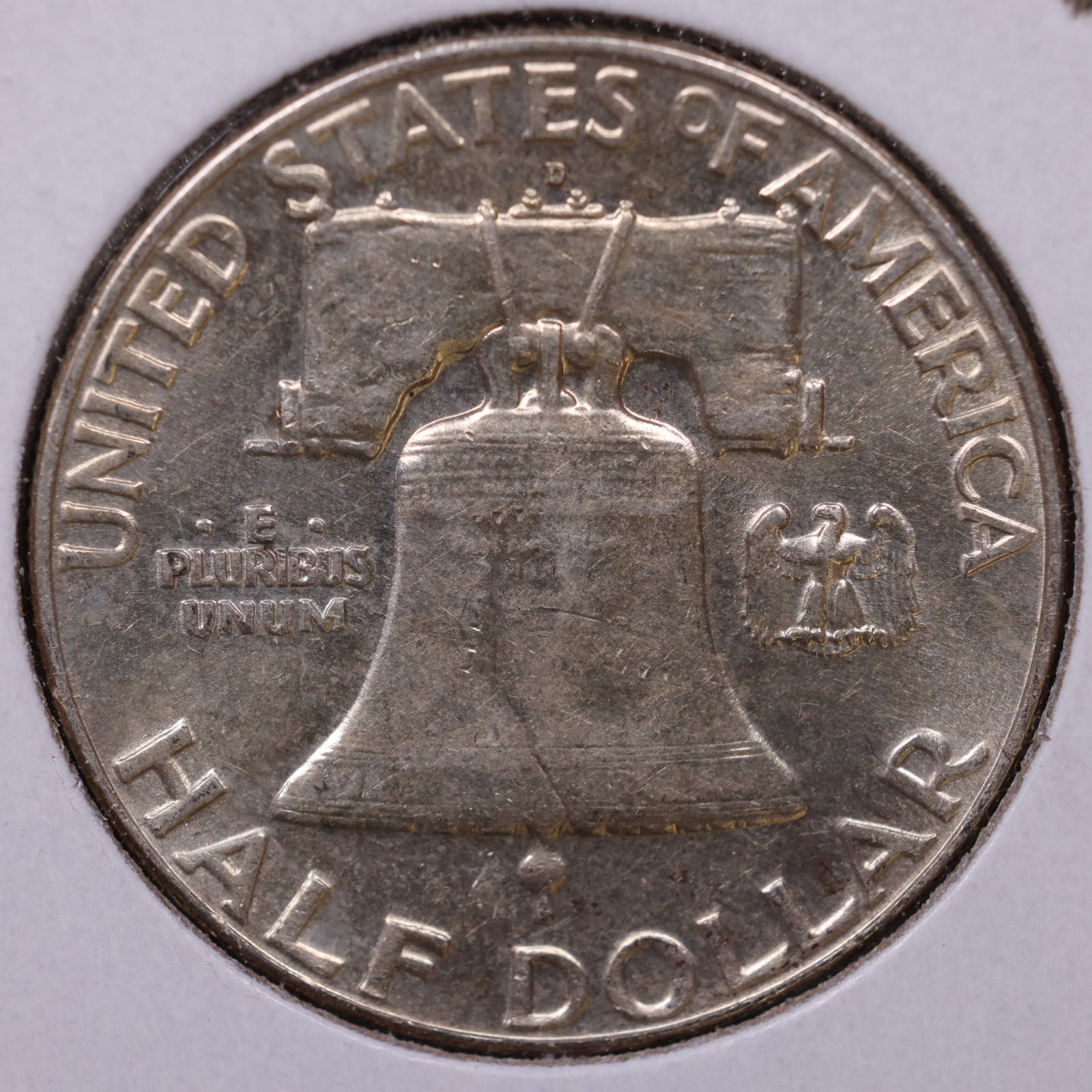 1963-D Ben Franklin Half Dollar, About Uncirculated Coin, Store #HR1793
