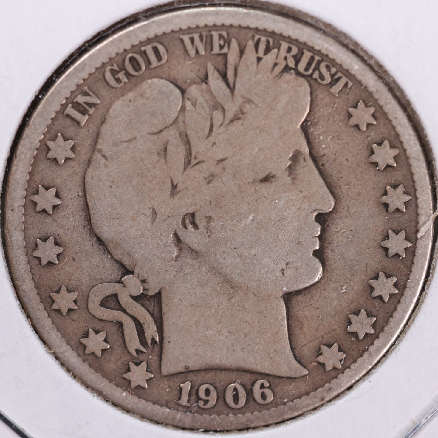 1906-S Barber Half Dollar, Very Good Circulated Coin, Store #HR1134
