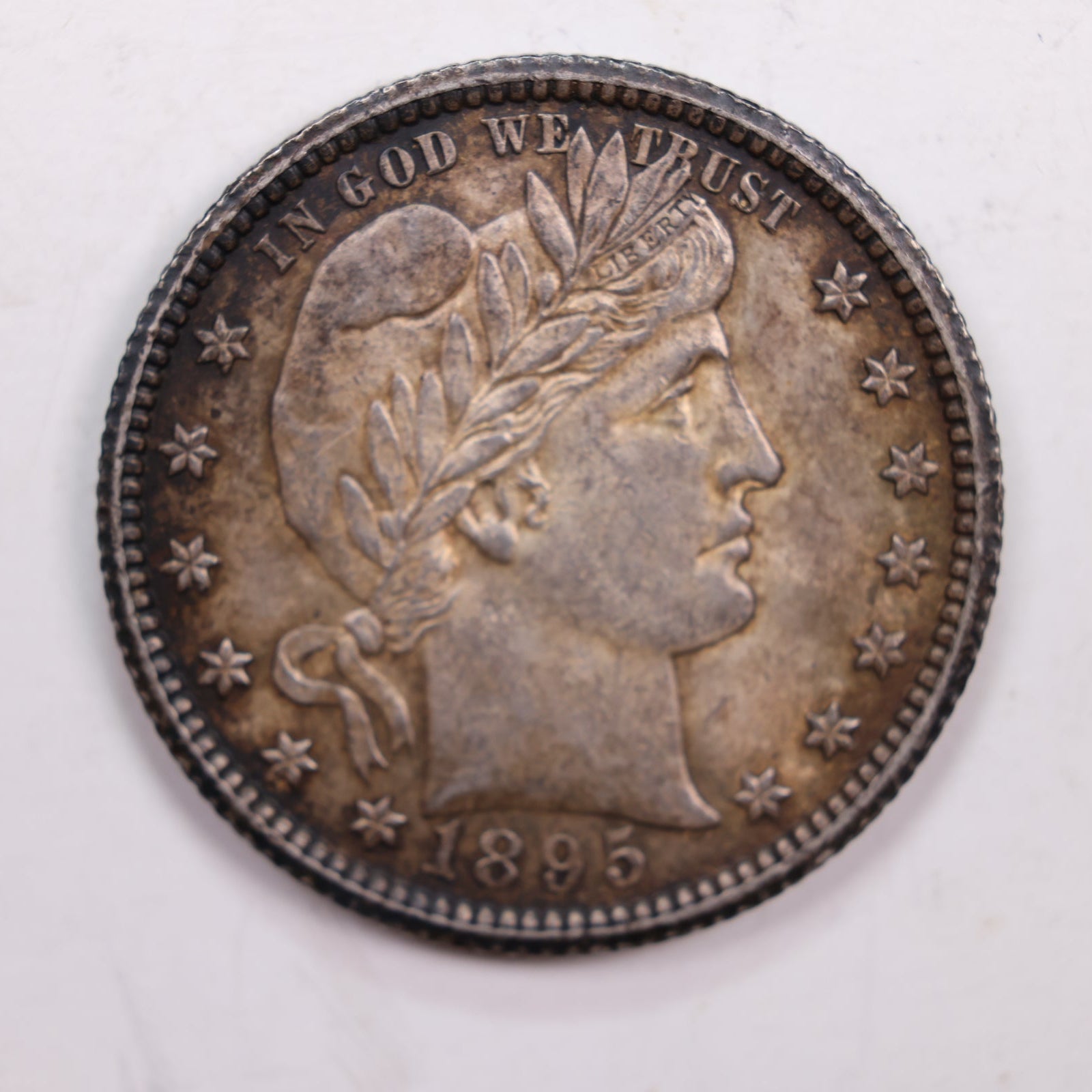 1895-O Barber Silver Quarter., Mint State, Uncirculated Coin., Store #QR0257.