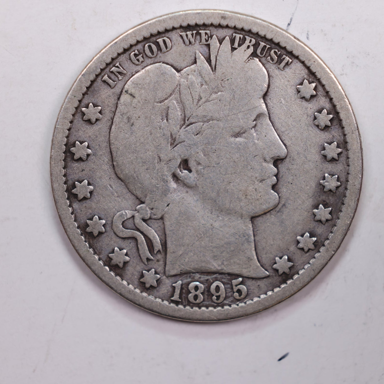 1895-O Barber Silver Quarter., Very Good, Circulated Coin., Store #QR0259.