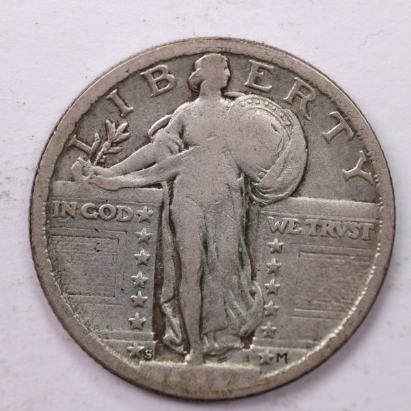 1917-S Standing Liberty Silver Quarter, Affordable Collectible Coins. Sale #035392