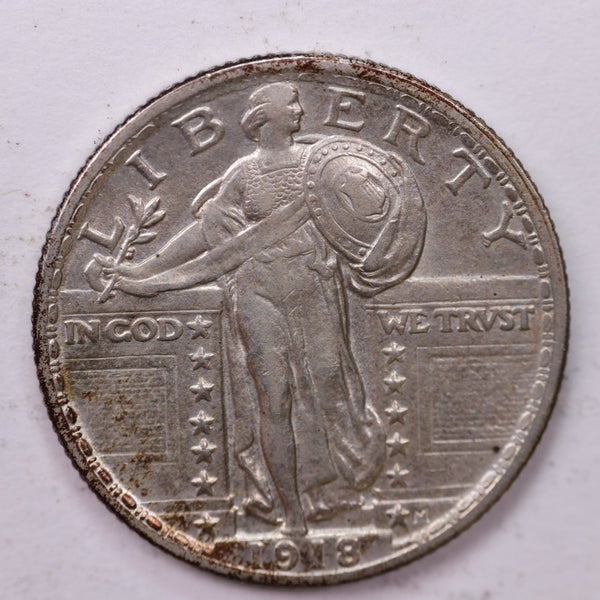 1918 Standing Liberty Silver Quarter, Affordable Collectible Coins. Sale #035393