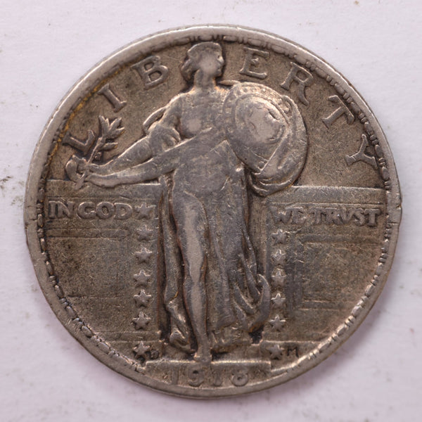1918-S Standing Liberty Silver Quarter, Affordable Collectible Coins. Sale #035398