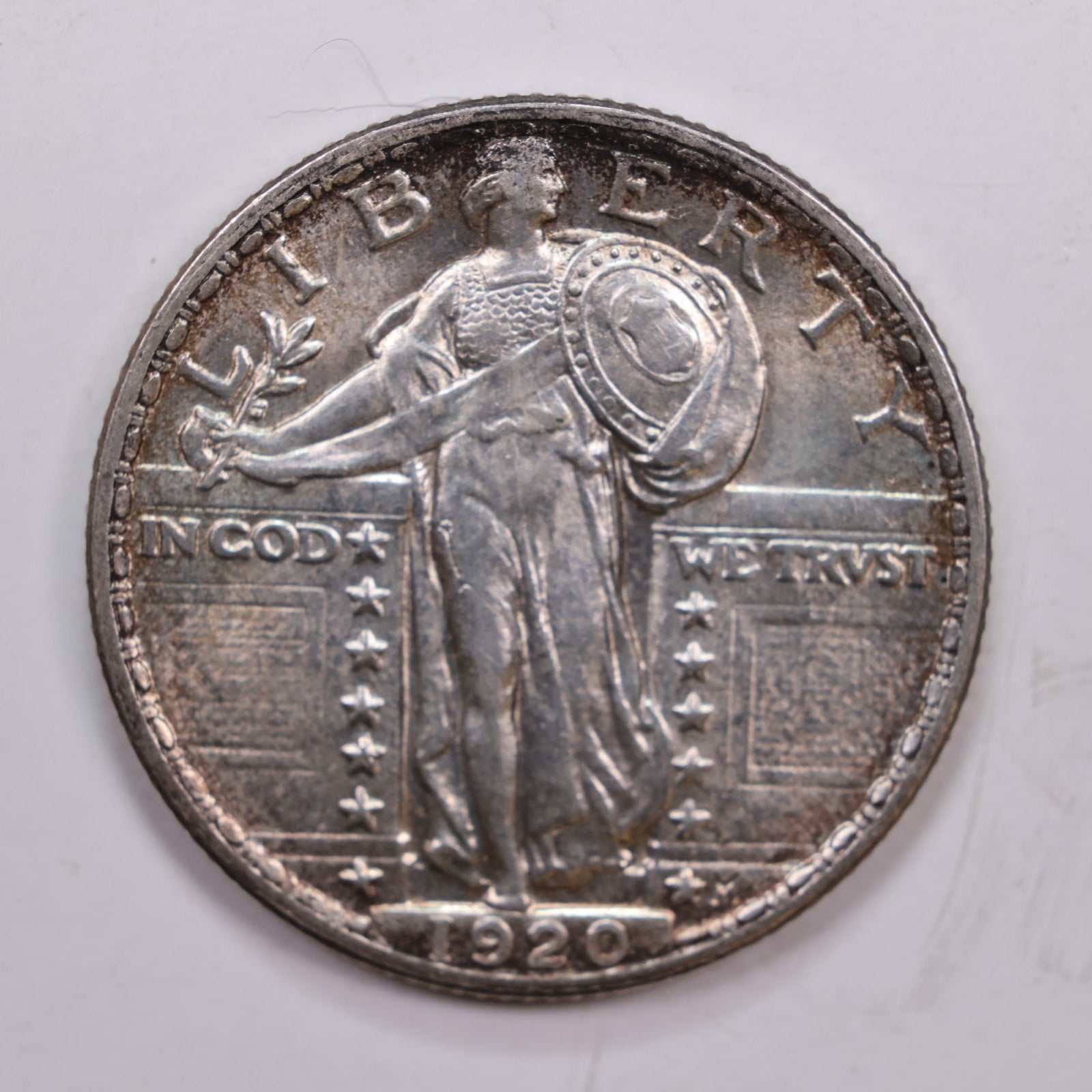 1920 Standing Liberty Silver Quarter., Mint State, Uncirculated Coin, Store #QR0271.