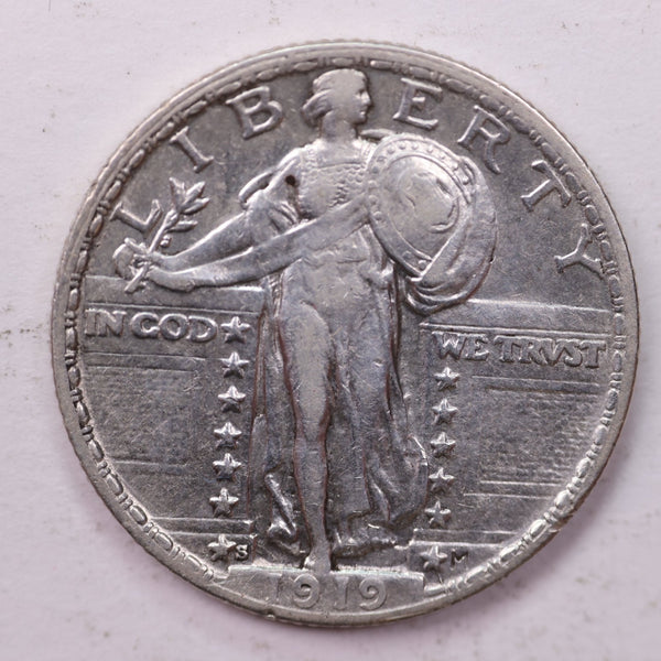 1919-S Standing Liberty Silver Quarter, Affordable Collectible Coins. Sale #0353408