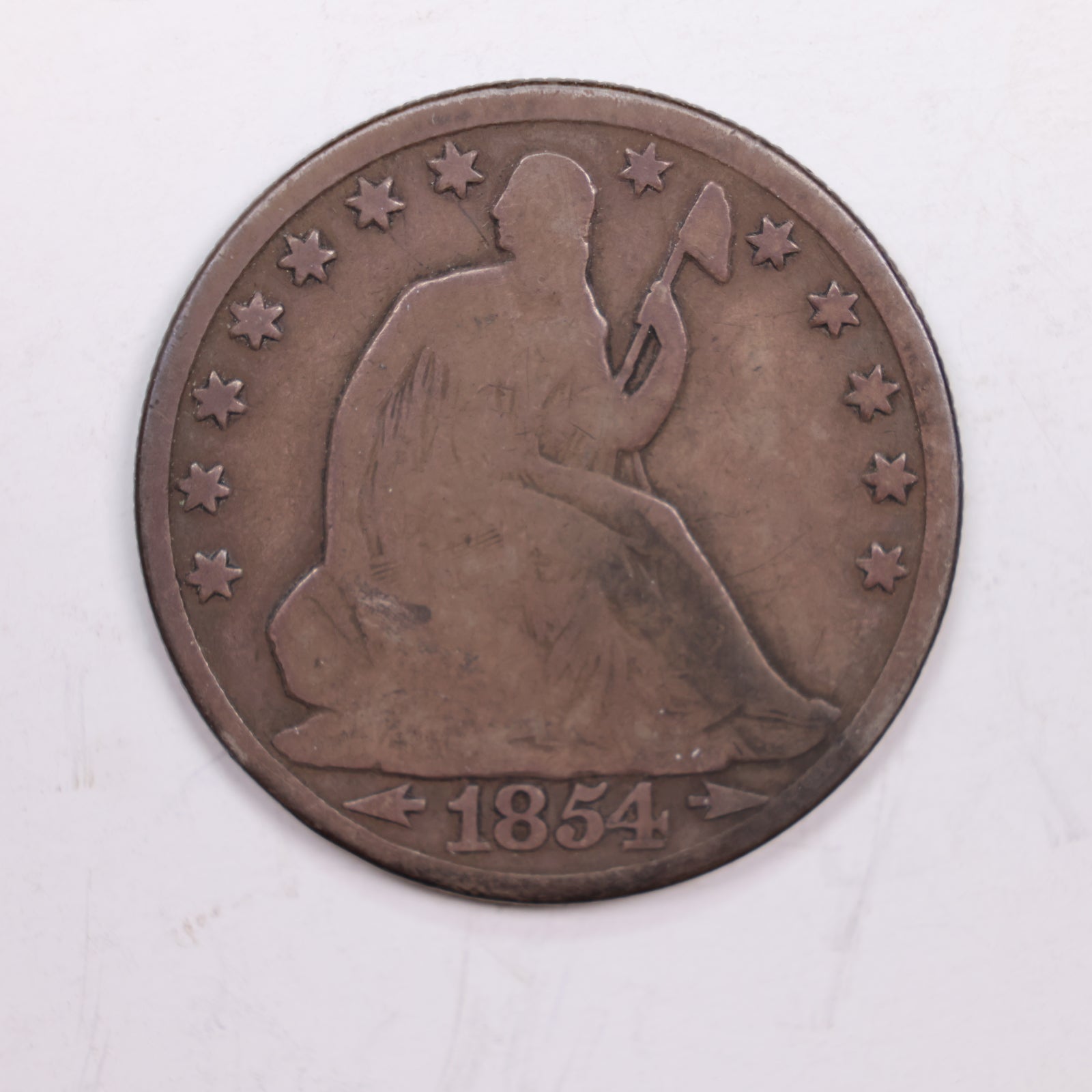 1854-O Seated Liberty Half Dollar, Very Good Circulated Coin, Store #HR0457