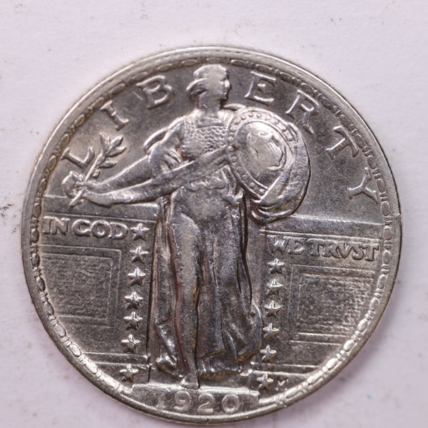 1920 Standing Liberty Silver Quarter, Affordable Uncollectible Coins. Sale #0353412