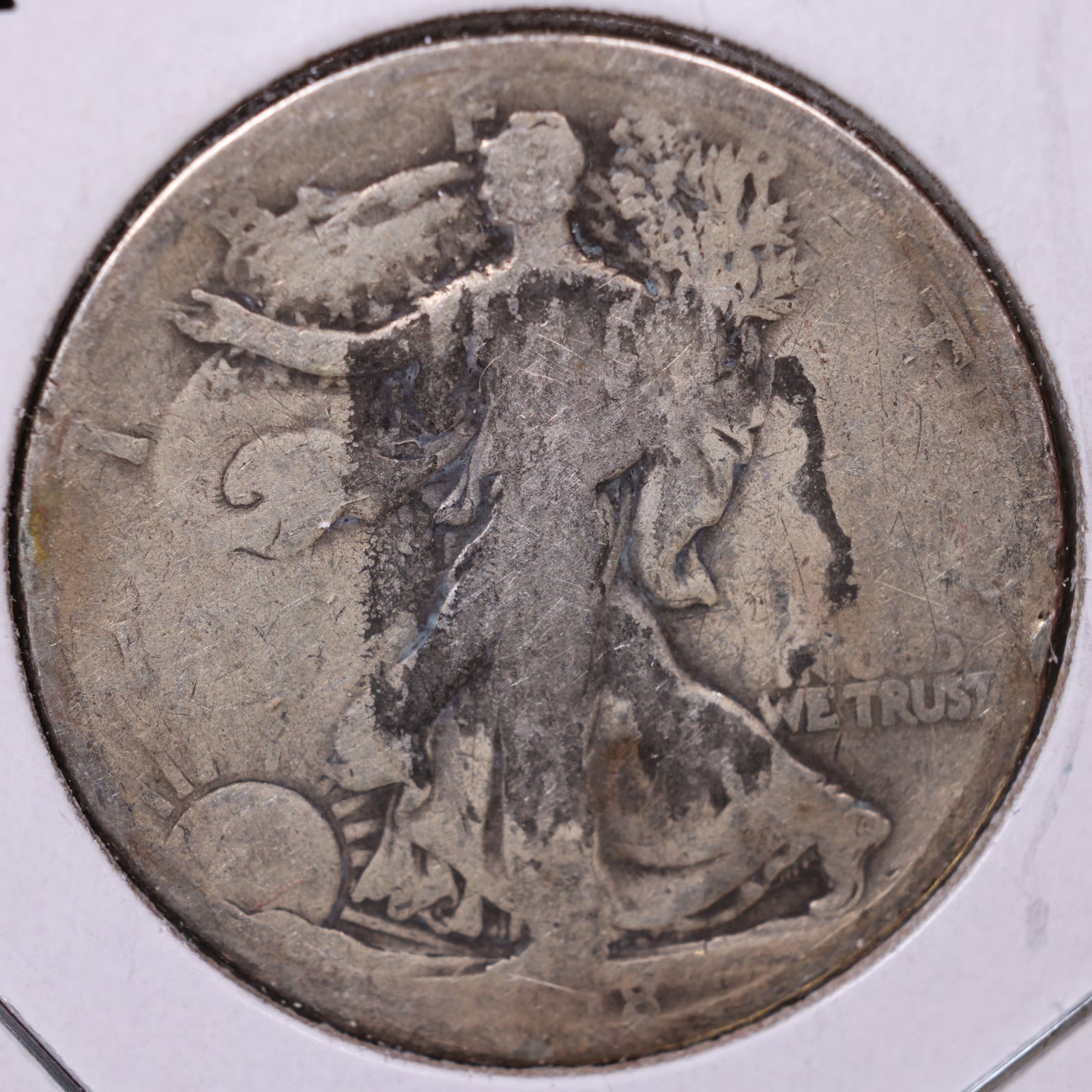1918-D Walking Liberty Half Dollar, Good Circulated Coin, Store #HR025