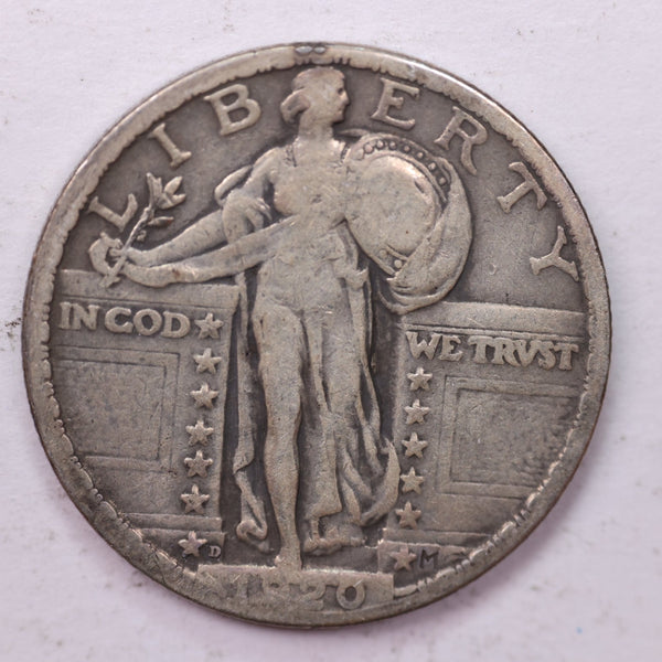 1920-D Standing Liberty Silver Quarter, Affordable Collectible Coins. Sale #0353412